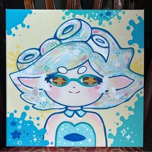 Splatoon Marie Acrylic 12x12 Colorful Abstract Character Canvas Art